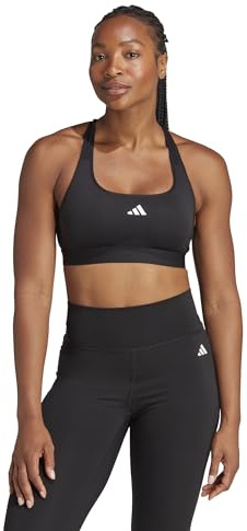 adidas Sujetador Deportivo Powerreact para Mujer, Soporte Medio, XSCD, Negro