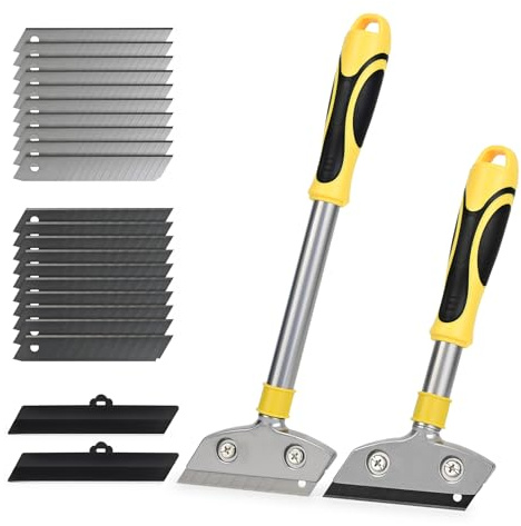 EHDIS Razor Blade Scraper,4 Inch Razor Blade Scraper Tool Tile Paint Scraper Floor Wall Paper Removal Smoothing Scraper for Wood,Window Glass Wallpaper Remover,Painting Stripping, Adhesive Removal