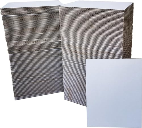 ANSSDO 200 Packs White Corrugated Cardboard Sheets 3x5 Inch