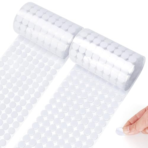 Atpot Self Adhesive Dots, 2080pcs(1040 Pairs) 0.47” Diameter Sticky dots Sticky Back Hook Nylon, Loop Dots with Strong Waterproof Adhesive for Arts and Crafts,Suitable for Classroom, Office, Home