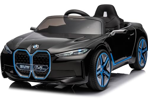 Actionbikes Motors Kinder Elektroauto BMW i4 | 2.4 Ghz Fernbedienung - Lizenziert - Kinderauto elektrisch - Elektrofahrzeuge - 6 Volt 7 AH Batterie - Auto für Kinder ab 3 Jahre (BMW i4 Schwarz)