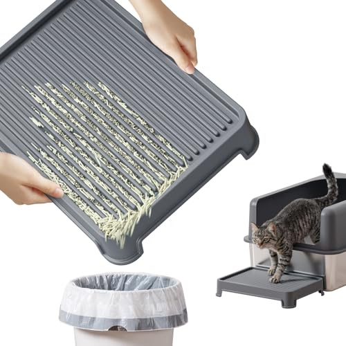 Bsadne Rampe pour Chat, Boîte à Litière surélevée.Rampe pour Litière de Chat, Lavable, Filtre. Mesure 14x10x2.5. Parfait pour Petits et Vieux Chats