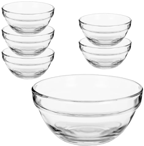 TWO TIGERS Pack 6 Bol de Cristal Redondo. A Elegir en 6, 7,5 y 9 cm. Cuenco Cristal Versátil para Cocina, Ideal para Servir Aperitivos y Postres (9 cm)