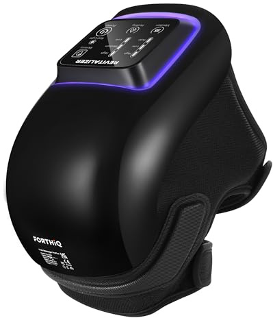 FORTHiQ Pro+ Masajeador de Rodilla con Calor y Luz Roja, 6-en-1: Calor, Luz Roja de Doble Longitud de Onda y Vibración – Inalámbrico, Portátil, Recargable, Función de Memoria y Correas Ajustables