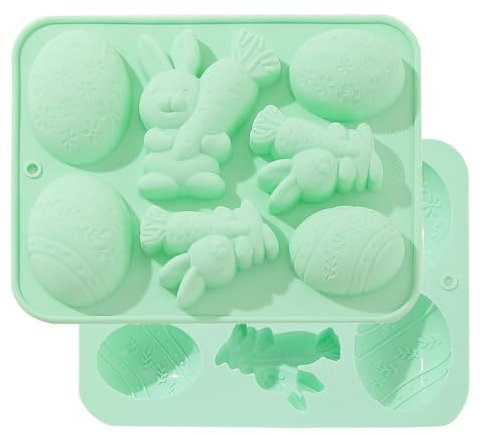 Yamobi Silicone Chocolate Mould for Easter, Silicone Mould for Chocolate, Easter Egg and Rabbit Moulds, Non-Stick and Easy to Clean Silicone Chocolate Mould