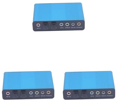 3 uppsättningar USB externa ljudkort 5.1 surroundljud optiskt ljudkort blått