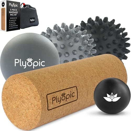 Plyopic Palline e Rullo da Massaggio (Set di Massage Balls) | Sfere Massaggianti per Automassaggio, Massaggio Piedi e Mani, Fisioterapia, Il Rilascio Miofasciale, Trigger Point e la Fascite Plantare