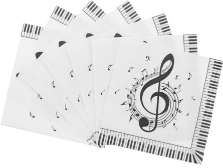 TOYZFRIENDY 20pezzi Tovaglioli Di Carta Stampati Note Musicali Articoli Per Feste Usa e Getta Decorazioni Per Tavolo Per Compleanni Feste Tema Cene e Eventi