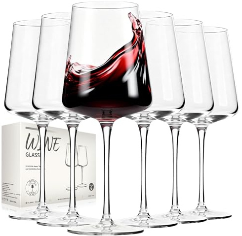 S SALIENT PROST! 6er Set Weingläser 491ml aus bleifreiem Kristallglas - Spülmaschinengeeignet für Rotwein, Party & Geselligkeit