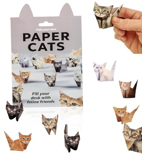 AKINSTER 50 fogli di carta per gatti origami gatti 3D carta origami regali di Natale per amanti dei gatti adulti bambini (gatto)