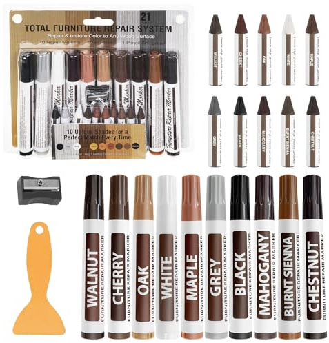 Kit riparazione legno,20 PCS Penna per Riparazione Mobili,Pennarello Legno