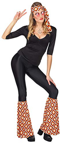 NET TOYS Hippie Stirnband und Stulpen | Bunte Rauten | Trendy Damen-Outfit Flower Power | Ideal für Fasching & Karneval