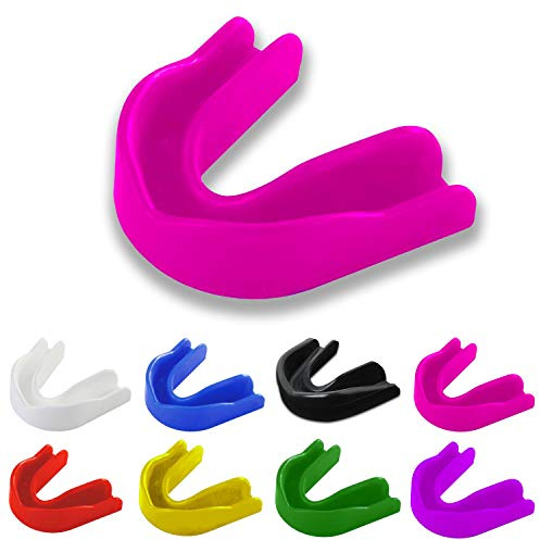 Athletics Gear - Protector bucal de silicona de alto grado rentable para niños, hombres y mujeres (rosa, mayores)