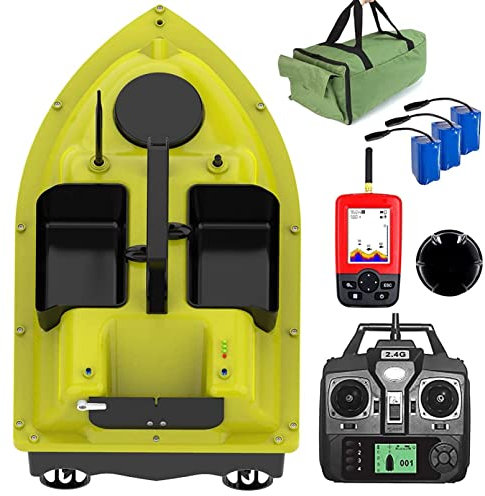 XYQSBY Barca Esca Cercatore di Pesci da Pesca, Barchino Carpfishing GPS con Ecoscandaglio per Pesca sul Ghiaccio Pesca in Kayak, Segna 16 Punti di Pesca, Carico di 2 kg, Batteria da 5200 mAh