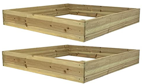 Selections Wooden Raised Vegetable Garden Beds (122cm x 18cm) - Pack of 2