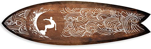 DECLINA Tryckt surfbräda, surfdekor, väggdekor, dekorbräda, cool våg deco surfbräda, 100 x 30 cm