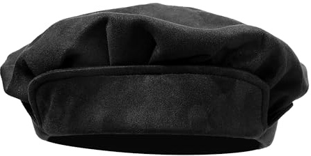 FURPHI Medieval Beret Cap for Men Women Faux Suede Hat Christmas Costume Renaissance Faire Accessories(Dark)