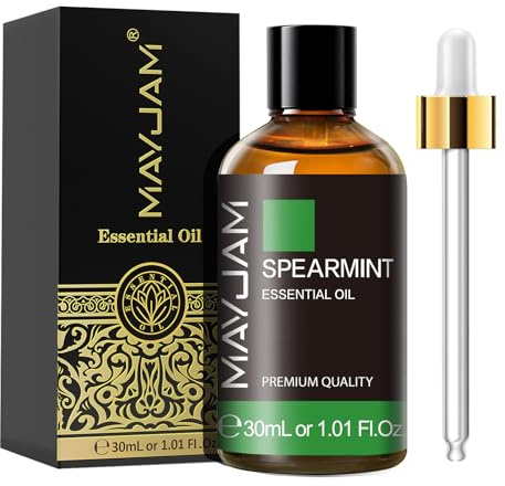 MAYJAM Spearmint Essential Oil 30ML - Premium Diffuser Oil | with Glass Dropper, Long Lasting Aroma, for Diffuser, Aromatherapy, Massage, Candle and Soap Making, Bedroom, Office