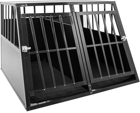 MaxxPet Hundebox Auto, Hundetransportbox Auto, Hundebox Auto Kofferraum, Hundebox XXL, Hundebox Große Hunde, Hundeboxen Alu, Hundekäfig Auto, 96x91x70cm