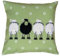 heimtexland Deko Kissen Schwarzes Schaf Ostern Dekokissen Bezug mit Applikation Leinen-Optik Bestickt Osterdeko Landhaus Blumen Natur Typ885 Kissenhülle 40x40 cm grün