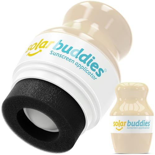 Applicatore di Crema Solare Solar Buddies – Nude – Ricaricabile a Sfera con Spugna per Creme Solari e Lozioni – Per Bambini, Adulti e Famiglie – Capacità 100 ml – Perfetto per Viaggi