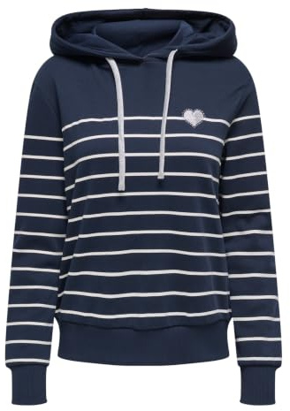 Onladelle L/S randig huva Swt, marinblå blazer, L