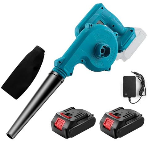 Cordless Leaf Blower 18-21V, 21000RPM 2-in-1 Handle Electric Leaf Blower with 2x3000Ah Battery And Charger,Helps you clean your garden and home easily/Car Corner Dust Clearing