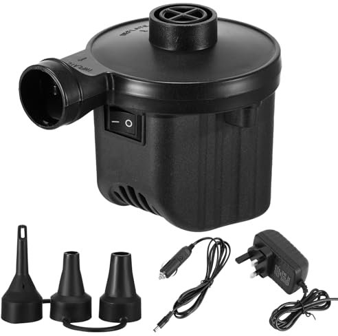 Electric Air Pump, Air Bed Pump with 3 Nozzles Air Mattress Pump Inflator Deflator Pumps Quick-Fill Air Pump for Swimming Ring, Padding Pool, 230V AC/60W 50/60Hz