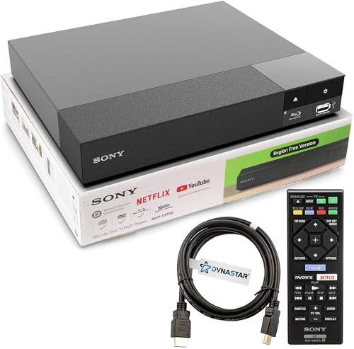 Region Free Blu-ray Player Compatible with Sony BDP-S1700 | Multi-Region Code Free (Blu-ray A B C, DVD REGIONS 0-8) | Full HD 1080p Playback | Dynastar 6FT HDMI included in Bundle