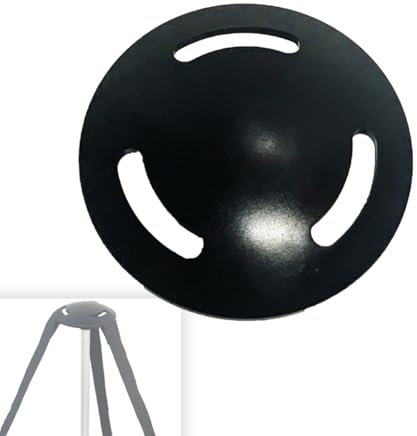 Palo di supporto per telo di copertura per barca, tappo a fungo - Parte superiore in plastica da 5 con 3 fori per cinghia, accessori per barca (tappo nero, palo non incluso)