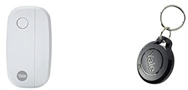 Yale AC-DC Sync Alarm Door/window Contact - Sync Smart Home Alarm - 200 m range, White & AC-KF Sync Alarm Key Fob- Sync Smart Home Alarm - 200 m range - Works with Alexa, Philips Hue