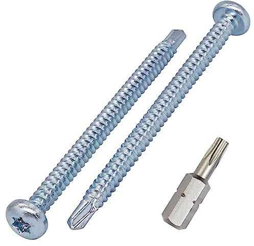 SKIR'CO (20 piezas) Tornillos autotaladrantes 4,8 x 70 mm, cabeza alomada, DIN 7504 N Tornillos cincados, tornillos autorroscantes