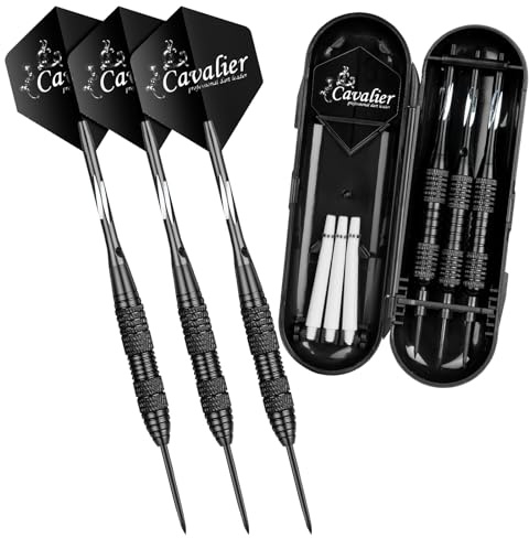 flintronic 3 Pack Steel Darts Set, Professional 24g Darts Tip with Non-Slip Stainless Steel Shaft, Poly Flights, PVC Shafts and Gift Box