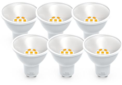 Auting Lampadine GU10 LED bianco caldo 850 lumen, LED GU10 5W, sostituisce lampade alogene da 70W-80W, angolo fascio 3000K Riflettore lampadina 120° Spot LED, non dimmerabile,6 pezzi