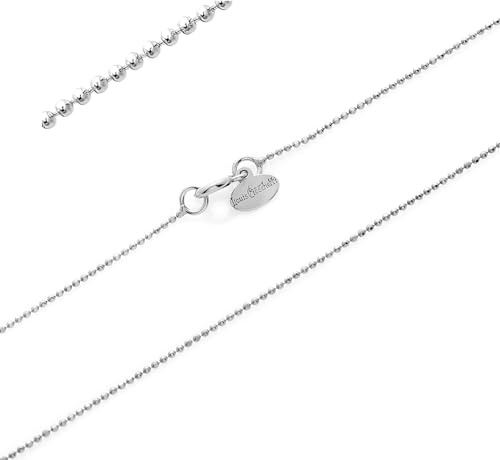 Louis Ciocchetti dal 1887- Catenina Argento 925 Sottile, Fine, Collana donna, Uomo, Collanina Maglia Palline diamantate, ideale per ciondoli, made in italy