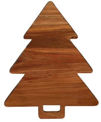 Tabla de madera para servir de Navidad, tablas de cortar y cortar, diseño de árbol de Navidad, ideal para cafeterías, hoteles, restaurantes y uso doméstico, tabla de madera duradera para preparación