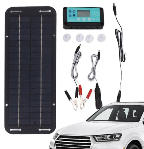 Cargador De Batería para Automóvil con Panel Solar: Cargador Solar Compacto, Protección para Todo Clima, Carga Rápida, Portátil | para Batería De Vehículo, Coche, Motocicleta, Camión, Moto De