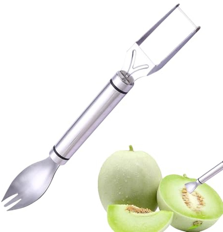 Taglia Anguria | Forchetta Affettatrice 2-in-1 per Frutta - Attrezzo per Tagliare Frutta | per Casa Picnic Festa Campeggio Mango Papaya Ananas Melone
