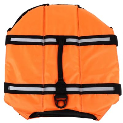 TEHAUX Pet Safety Vest and Puppy Swim Suit, Reflective Orange Buoyancy Vest Xs Size for Small to Medium Dogs, Floatation Aid for Swimming, Boating, and Beach Use
