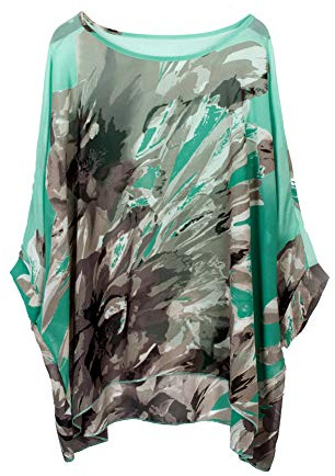 Women's Bohemian Style Summer Beach Lagenlook Top Kimono Loose Waterfall Chiffon Kaftan Poncho Shirt