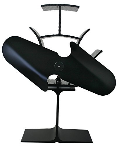 Lincsfire 2 Blades Eco Friendly Silent Heat Powered Stove Fan for Wood/Log Burner/Fireplace + Free Stove Thermometer