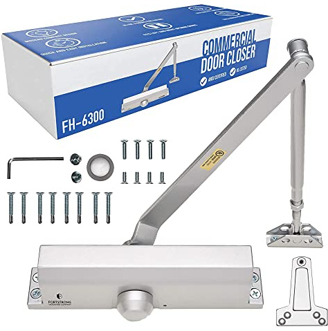 Commercial Door Closer Heavy Duty - Automatic Door Closer for Commercial Use - Grade 1 Auto Hydraulic Spring Hinge - FS-6300 UL & ADA ANSI A156.4 Grade 1 Door Closers Closure Soft Closing Arm