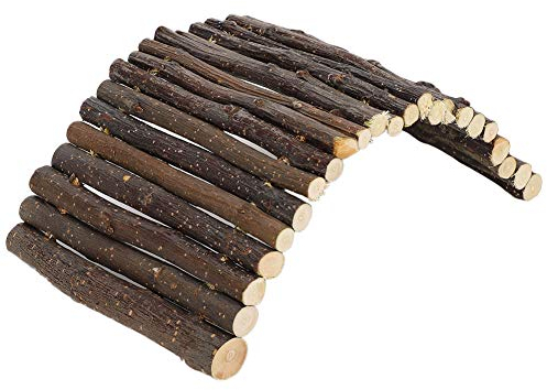 Hamster Brücke Holzleiter Brücke Kleintier Weidenbrücke Holzbrücke für Kleintiere Meerschweinchen Chinchilla Frettchen Kaninchen(L)