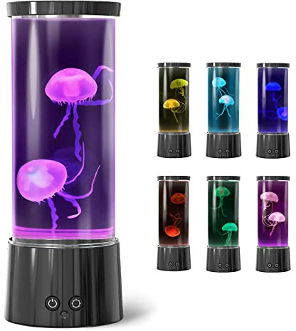 FBSPORT Jellyfish Lamp with 17 Colour Changing Jellyfish Aquarium Lamp for Kids Adults Mood Night with Remote Control for Sensory Relaxing Home Bedroom Office Decor Christmas Valentine's Day Birthday