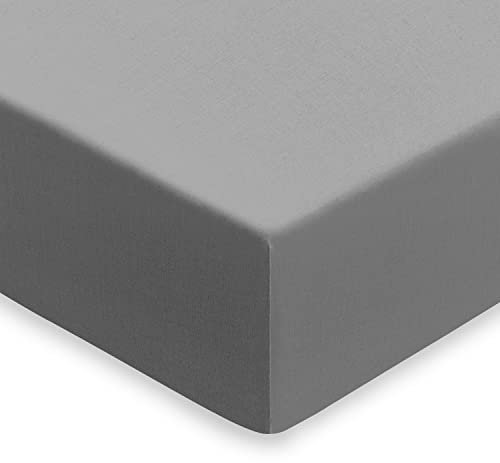 NIYS Luxury Bedding Spannbettlaken, extra tief, 40 cm, 15 Farben (Einzelbett, Grau)