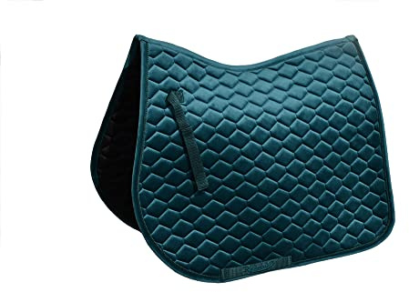 Rhinegold Velvet Hexagon GP Saddle Pad-Pony-Peacock Green