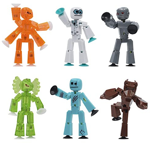 Zing Stikbot Monster Varulv & Cyborg Pack, uppsättning av 6 Stikbot samlarobjekt monsteractionfigurer, Stop Motion Animering, bra för barn i åldrarna 4 och uppåt