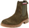 Tommy Hilfiger Herren Low Boot Stiefel Corpoarte Suede Chelsea Wildleder, Grün (Army Green), 44