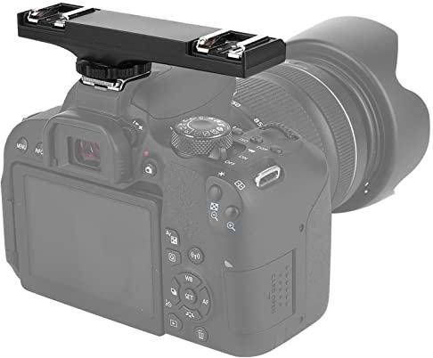 Ultralight Double Hot Shoe Divider Cold Shoe Extension Flash Holder Double Straight Mounted Flash Holder Suitable For SLR Camera Camcorder (Suitable For Nikon SLR Cameras) (For Ca-non)