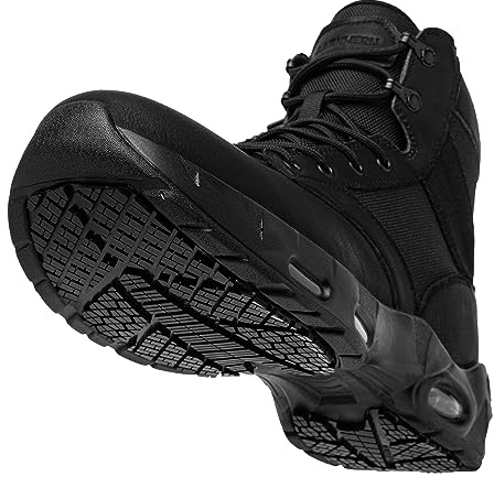 LARNMERN Non Slip Mens Boots Slip Resistant Work Shoes Sole-Cushion Side Zipper Comfort Botas Militares Hombre Zapatos de Trabajo Black 10